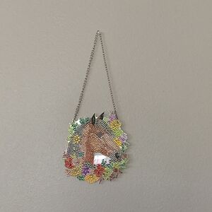 Completed Diamond Art Colorful Horse Wall Hanging